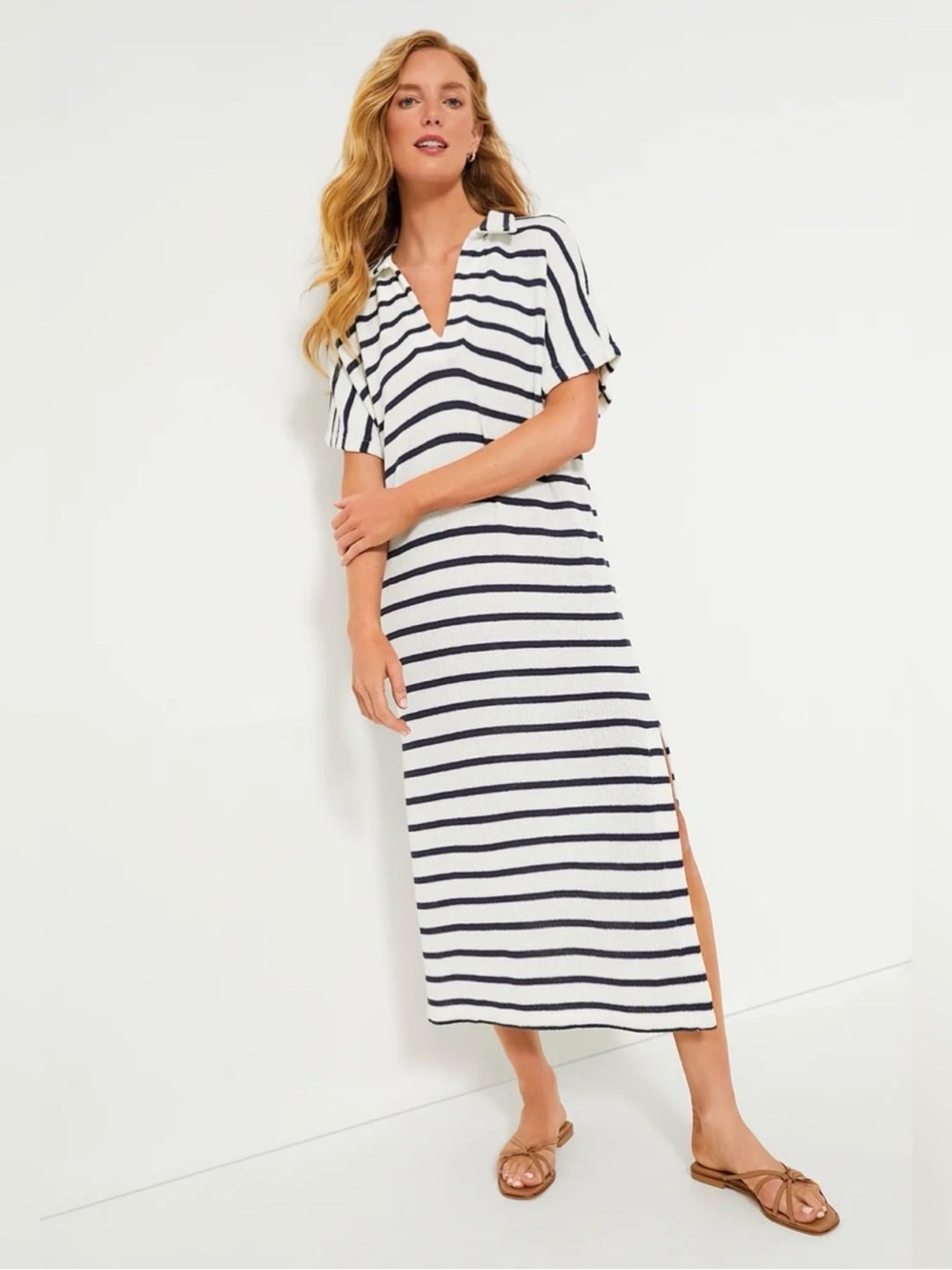 Pomander Place for Tuckernuck Maren Polo Dress in French Stripe Knit M/L